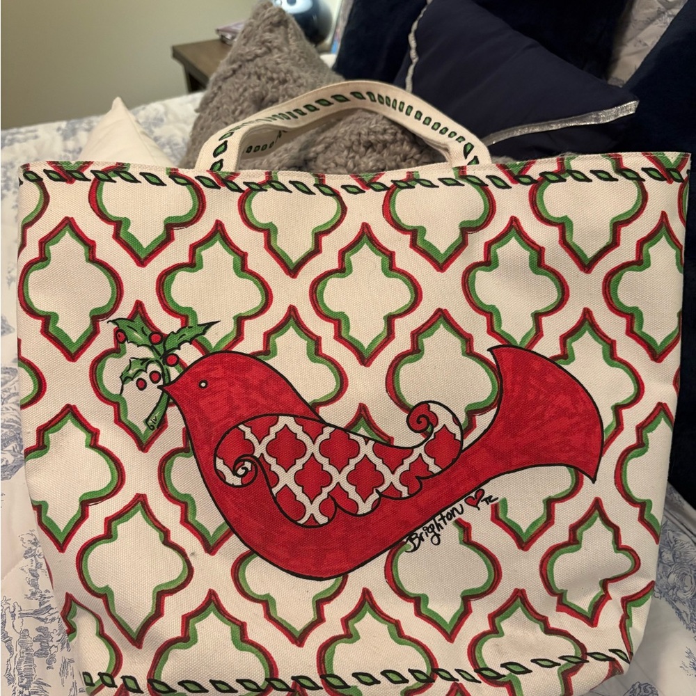 Brighton Red and White Patterned Tote